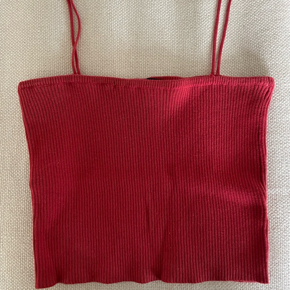Brandy Melville Red Ribbed Camisole